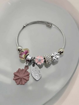 BRACELET BOHEME FLEUR ROSE 1