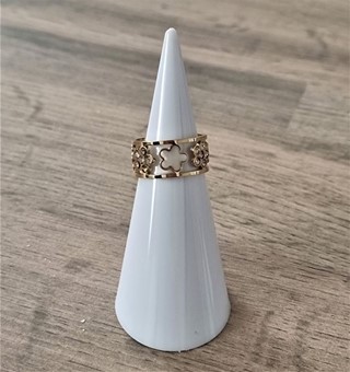 BAGUE FLEUR NACRE ET STRASS 2